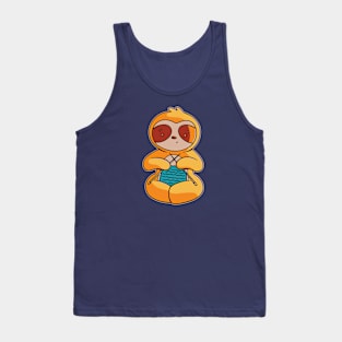 Cute Cartoon Knitting Sloth Tank Top